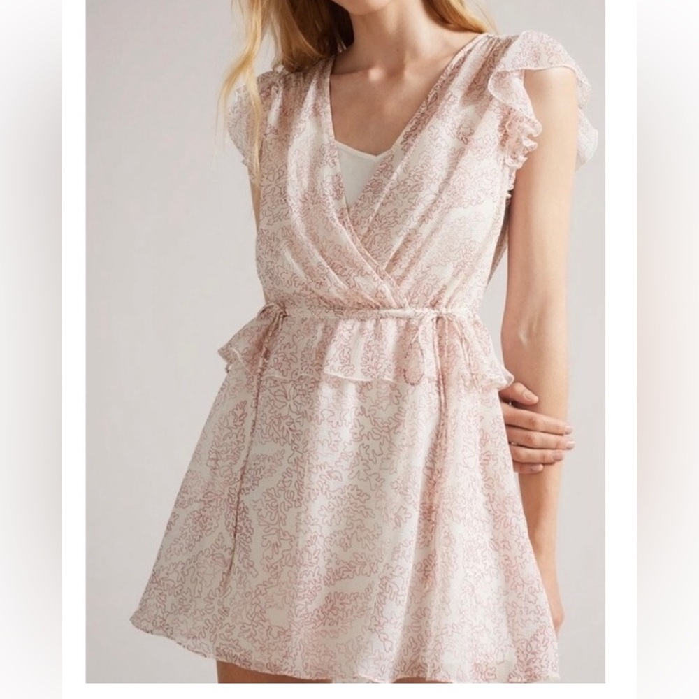 Ted Baker waist tie flow dress with removable slip